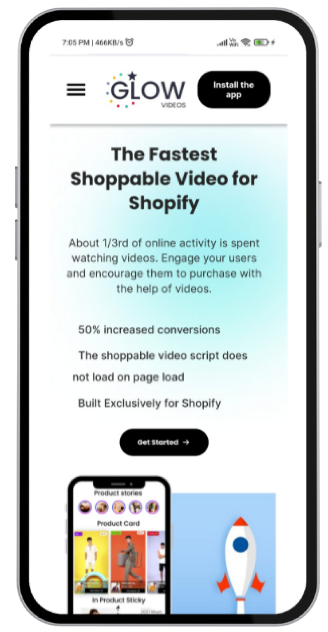 Glow shoppable video app